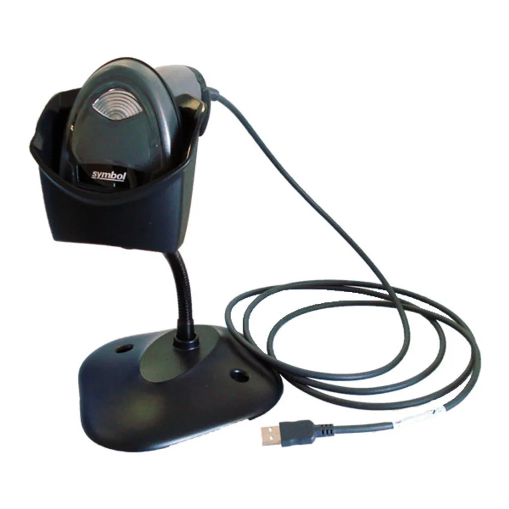 ZEBRA SCANNER KIT LI2208 1D USB BLACK WITH STAND