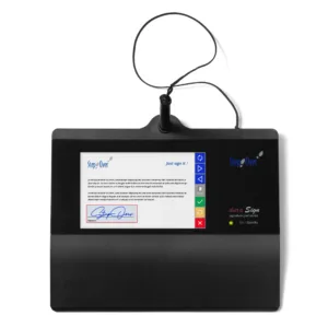 5 inch signature pad with color screen, document view & tempered glass surface for maximum durability