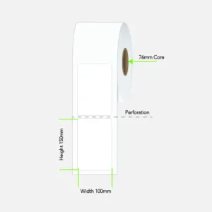 LABEL THRM TRF PLAIN PERM 100X150 1AC 1000/R 76MM