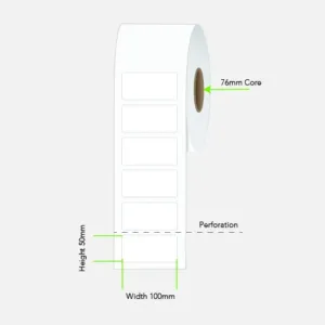 LABEL THRM TFR PLAIN PERM 100X50 1ACS 2500/R 76MM CRE