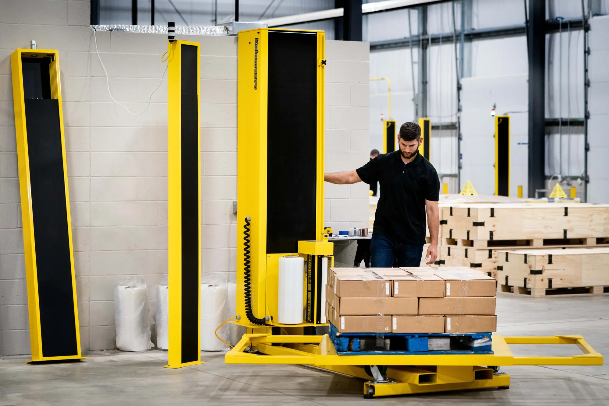 Warehouse Transition RFID Portals with Shrinkwrap Application Photo Original File