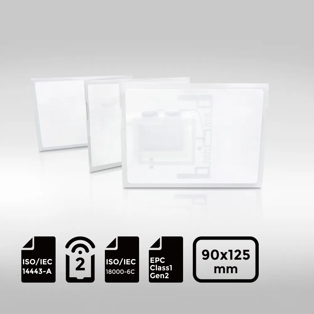 Dual-Frequency RFID Temperature Monitoring & Logging Label | 90×125 mm